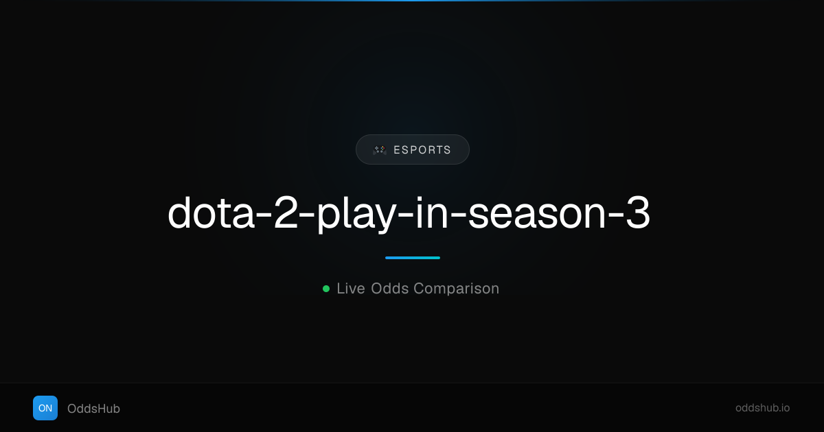 Dota 2 - Play-In season 3 Dropping Odds | Esports Line Movements